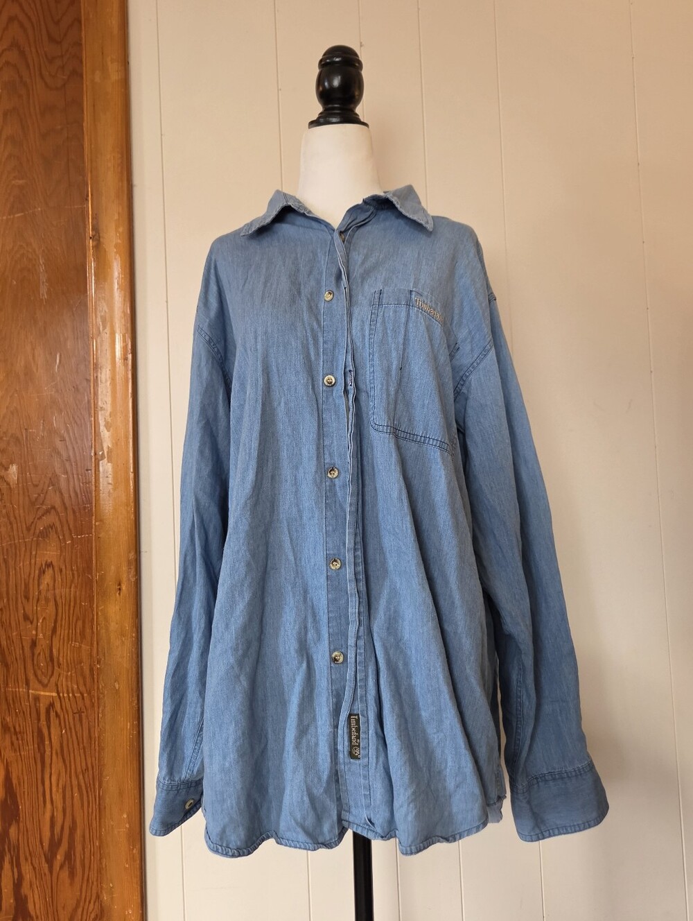 1990s Timberland | Weathergear Button-Down Denim Shirt